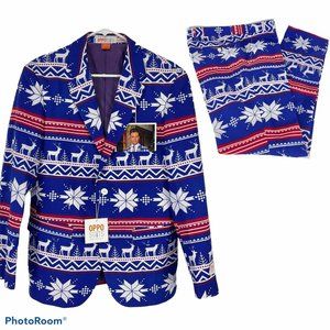 OppoSuits Suit Men’s Sz 38 US Jacket & Pants The Rudolph Novelty Christmas Party